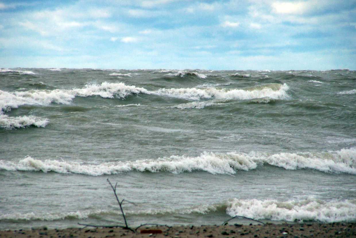 Lake Huron is not at record levels - but water levels are above average, and that can add to erosion.